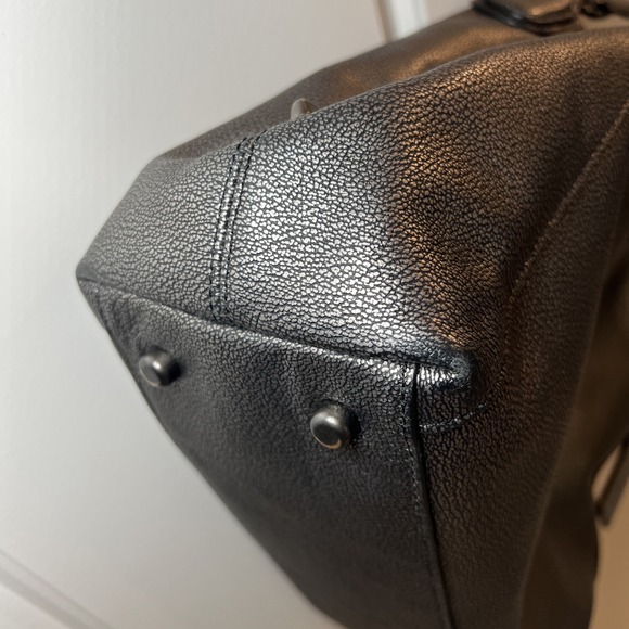 Coach Edie 31 Pebbled Leather Shoulder Bag Metallic Gunmetal 87399 - Picture 6 of 16